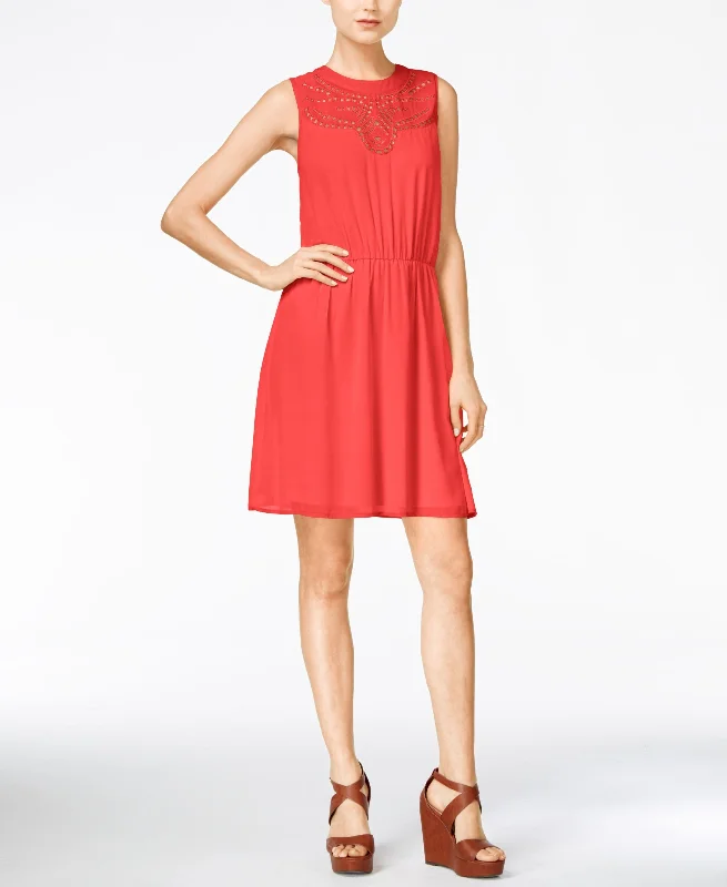 Maison Jules Eyelet-Cutout A-Line Dress