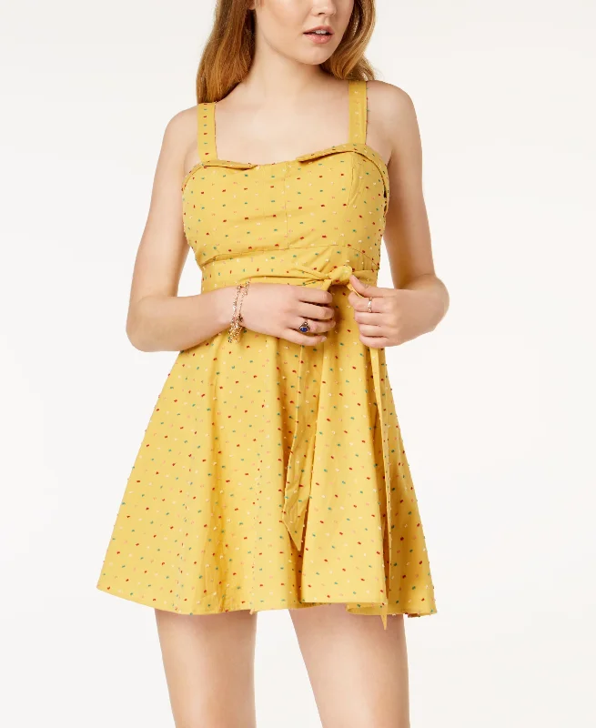 Living Doll Juniors Printed Fit Flare Mini Dress