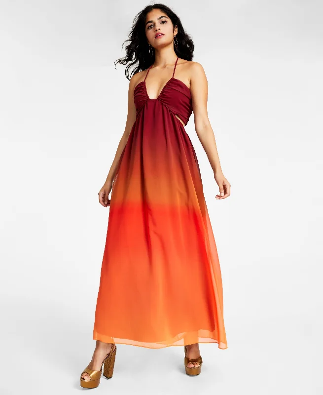 Women's Ombr? Cutout Halter Maxi Dress