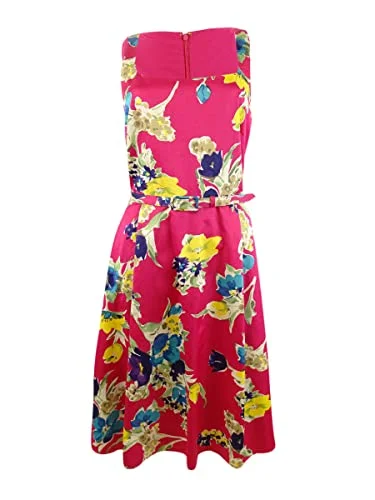 Lauren Ralph Lauren Floral Belted Cocktail Dress