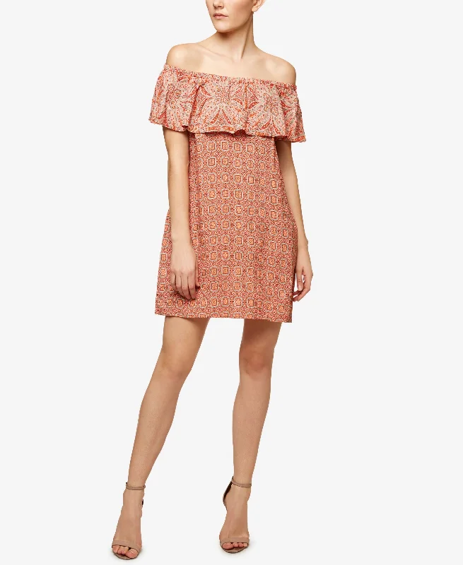 Sanctuary Misha Off The Shoulder Printed Flounce Dress