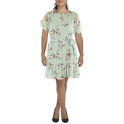 Lauren Ralph Lauren Floral Chiffon Sleeveless Dress