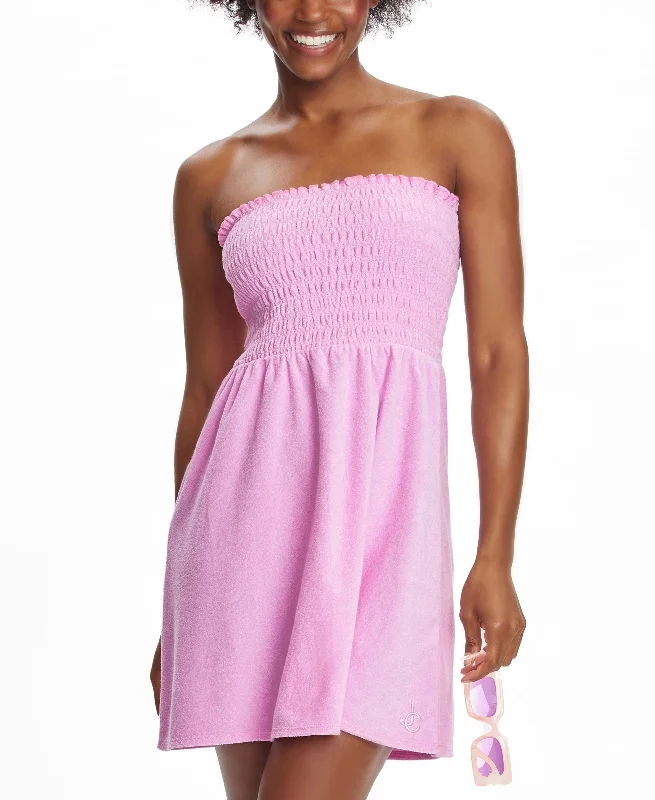 Strapless Smocked Dress