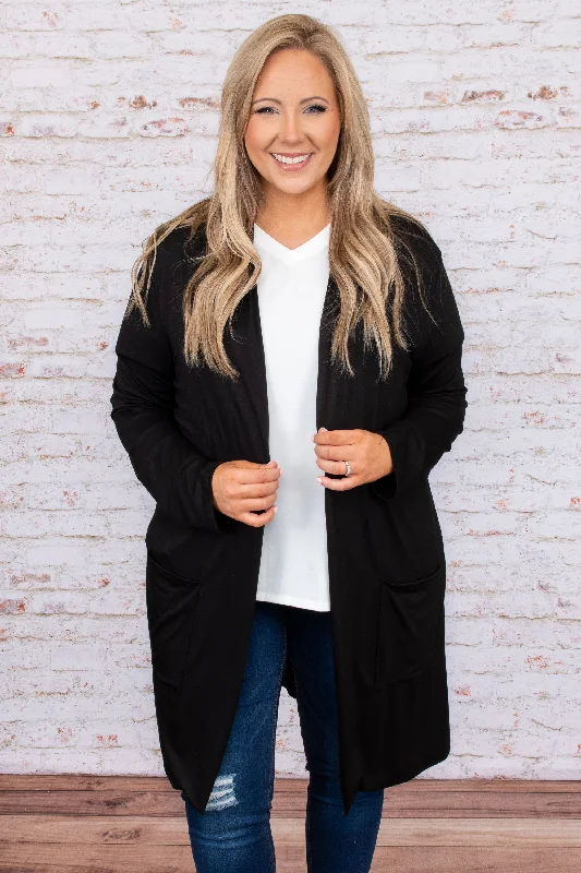 Feeling Carefree Cardigan, Black