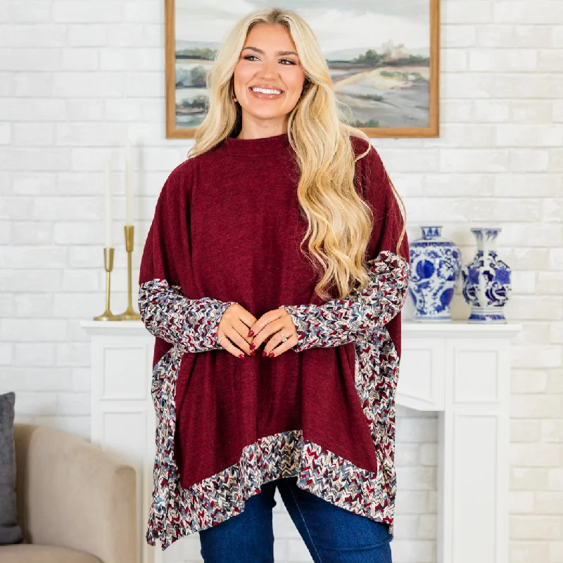 Meet Me At The Cabin Tunic, Burgundy