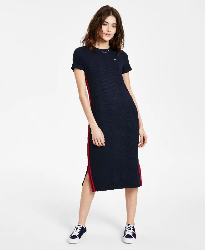 Rib-Knit Midi Dress