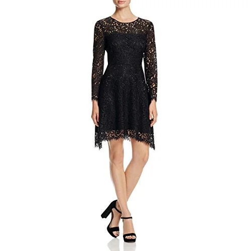 Finity Womens Lace Satin Trim Cocktail Dress