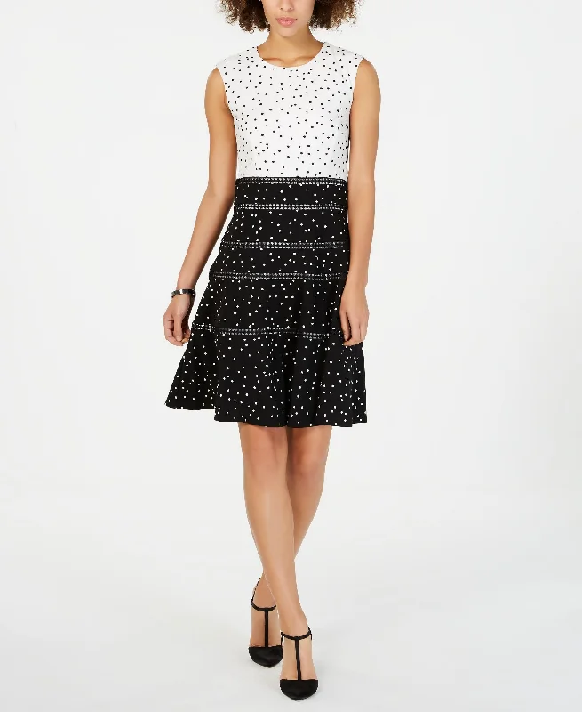 Taylor Polka Dot Fit Flare Dress