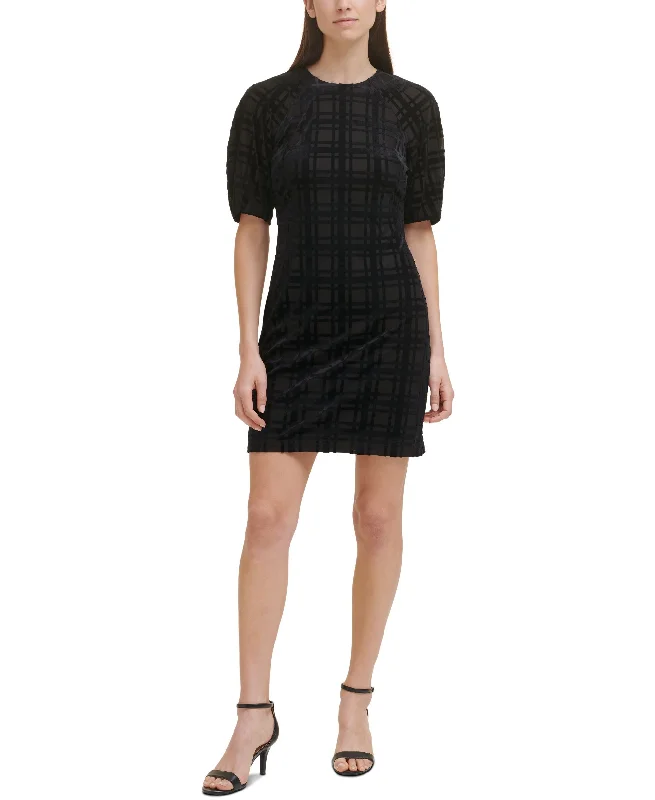 Tommy Hilfiger Burnout Velvet Plaid Dress