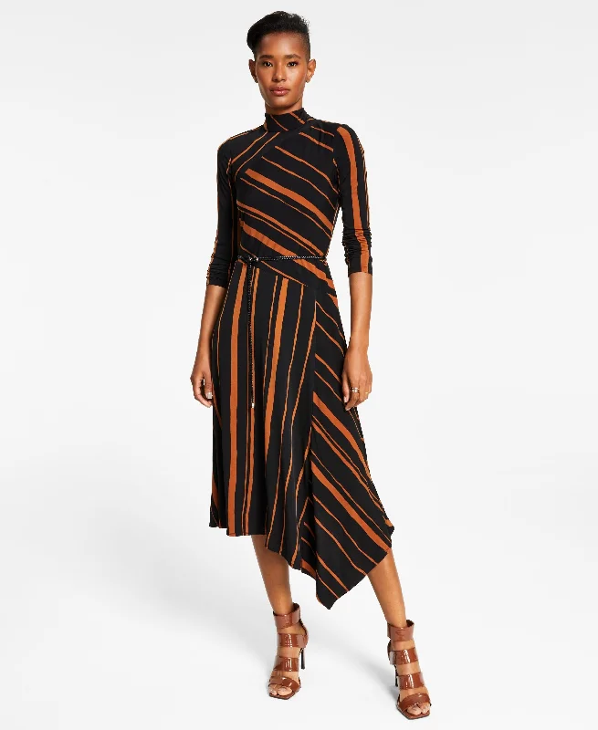 Taylor Asymmetrical Striped Dress