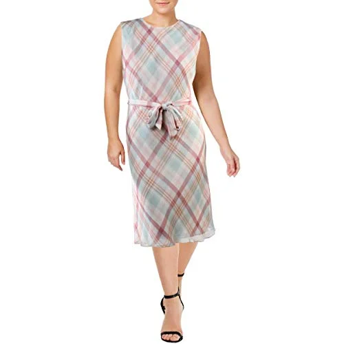 Lauren Ralph Lauren Womens Vilodie Plaid Sleeveless Casual Dress