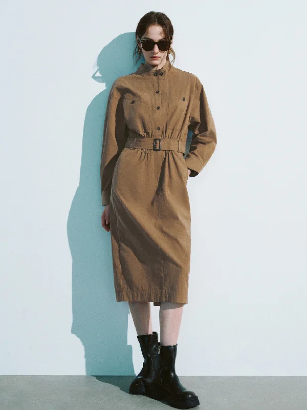 Loose Straight Dress With Belt