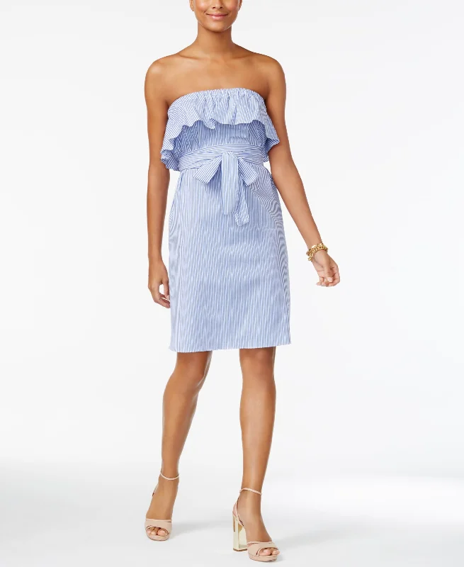 Michael Michael Kors Strapless Ruffle Trim Dress