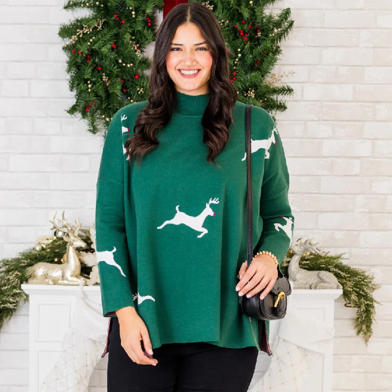 Everything And More Sweater, Green Deer