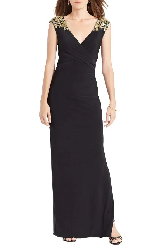 Lauren Ralph Lauren Womens Black Beaded Evening Dress