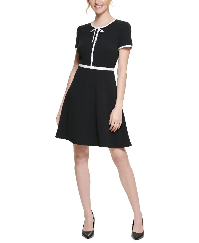 Karl Lagerfeld Paris Scuba Crepe A Line Dress