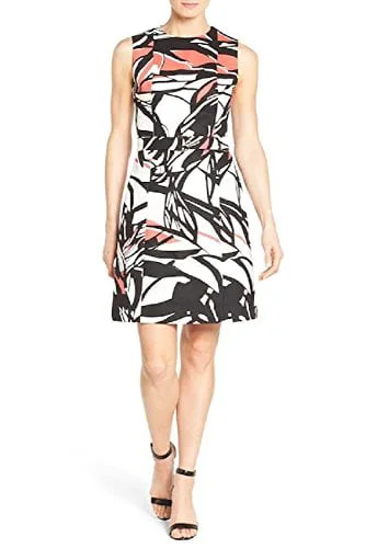 Boss Hugo Diganira Graphic Print A-Line Dress