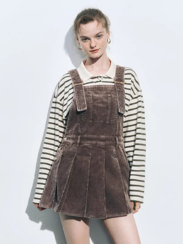 Corduroy Mini Pinafore Dresses