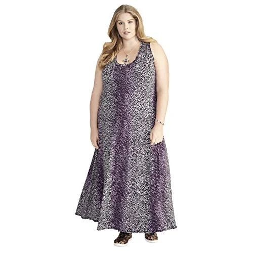 Plus Size Printed Racerback Maxi Dress