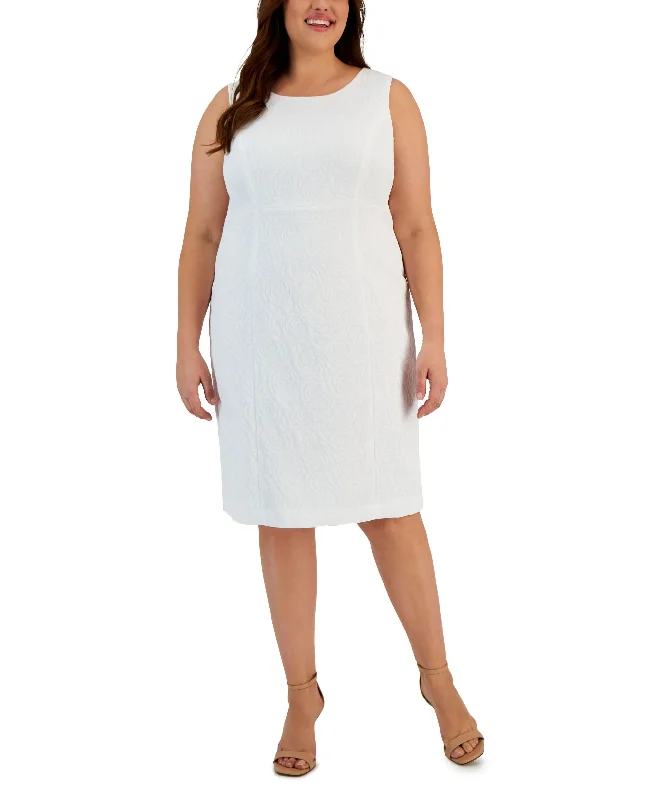 Plus Size Jacquard Empire-Seam Dress