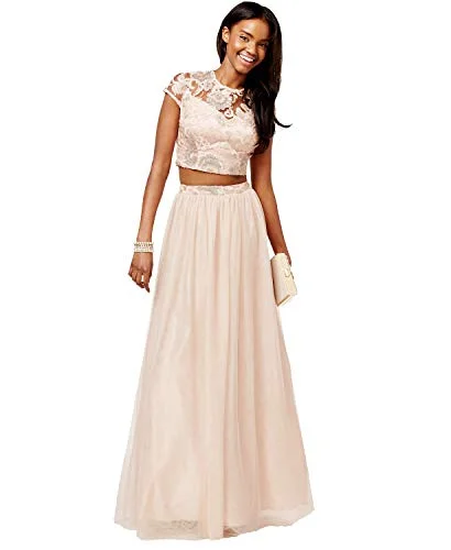 Juniors' 2-Pc. Sequined Cap-Sleeve Gown