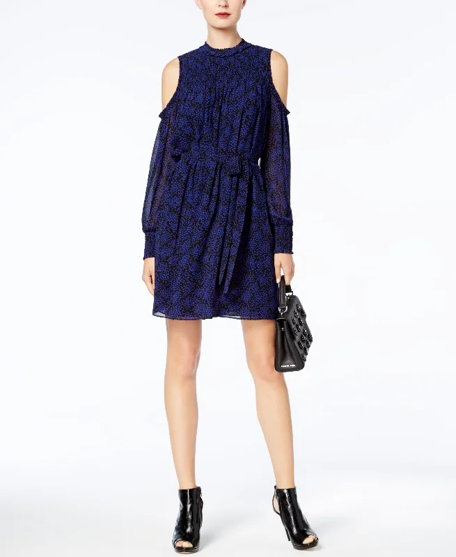 Michael Michael Kors Star Print Cold Shoulder Dress