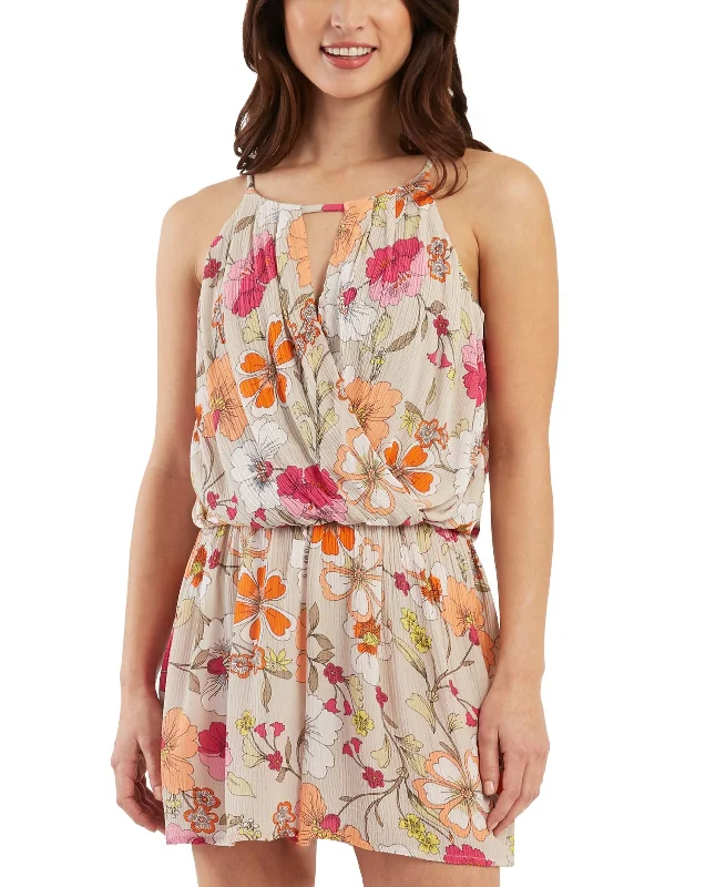 Juniors' Floral Romper