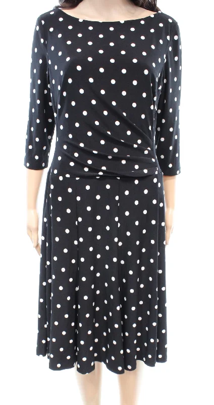 Lauren Ralph Lauren Tia Driver Polka-Dot Jersey Dress