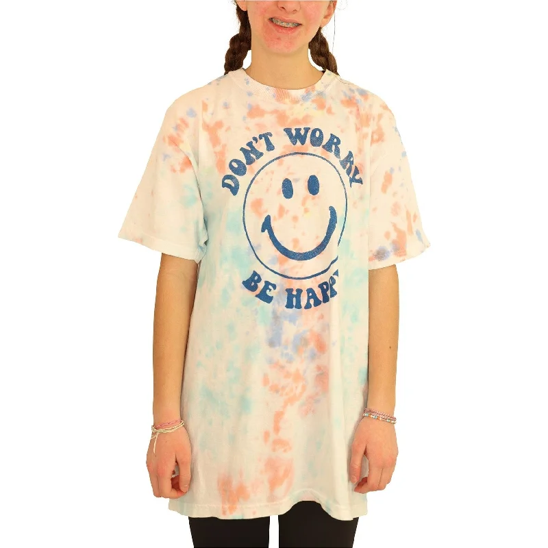Junk Food Womens Don't Worry Be Happy Graphic T-Shirt, Multicoloured, Small Cool Women's Skate
