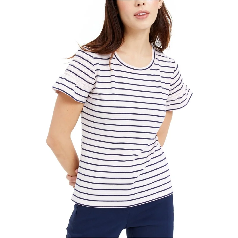 Maison Jules Womens Smocked Sleeve Embellished T-Shirt Rugged Women's Outdoor 