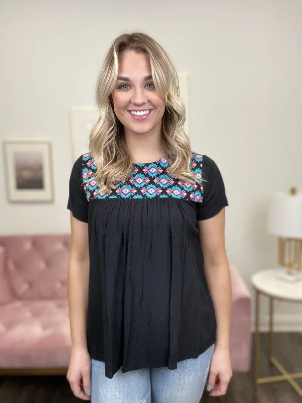 The JoJo Women's Flattering Embroidered Short Sleeve Top *Final Sale* Compression
