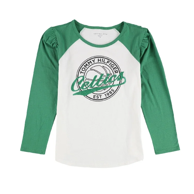 Tommy Hilfiger Womens Boston Celtics Graphic T-Shirt, White, Small Youthful Women's Pop Tommy Hilfiger Womens Boston Celtics Graphic T-Shirt, White, Small Youthful Women's Pop