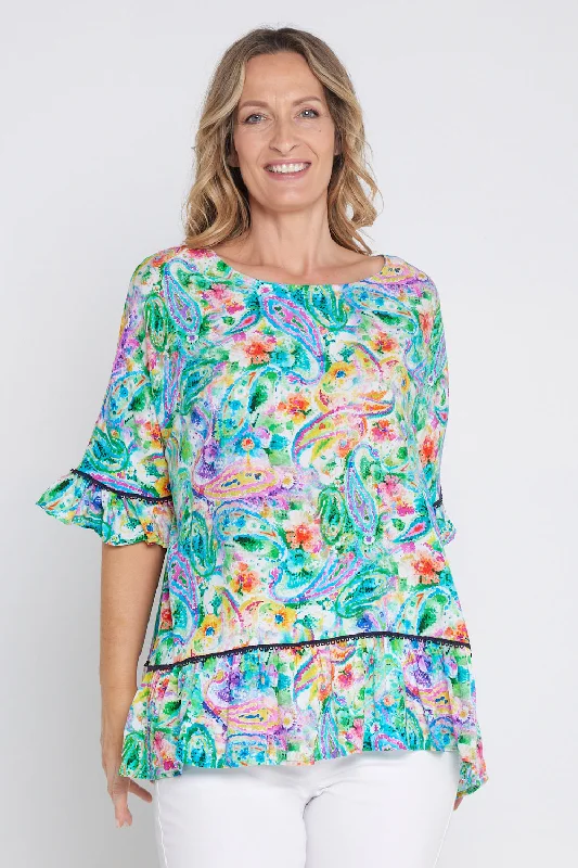 Electra Top - Rainbow Paisley Classic Women's Tweed