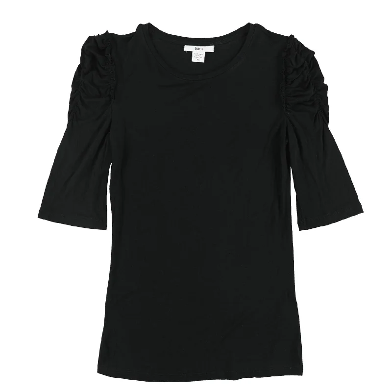 Bar Iii Womens Runched Shoulder Basic T-Shirt Sophisticated Women's Tailored