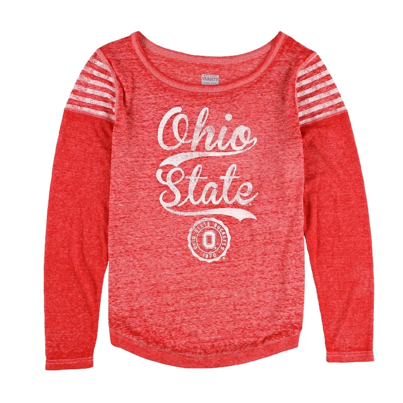 G-III Sports Womens Ohio State Cursive Stamp Graphic T-Shirt, Red, Medium Polished Women's Silk G-III Sports Womens Ohio State Cursive Stamp Graphic T-Shirt, Red, Medium Polished Women's Silk