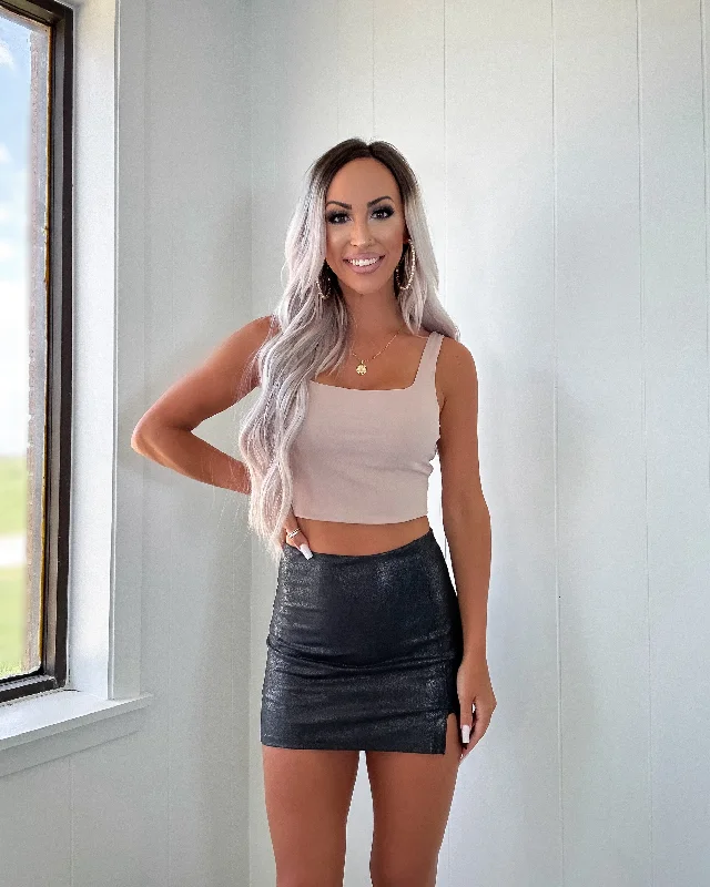 Take Me Back Tank- Taupe Monochromatic Office Style