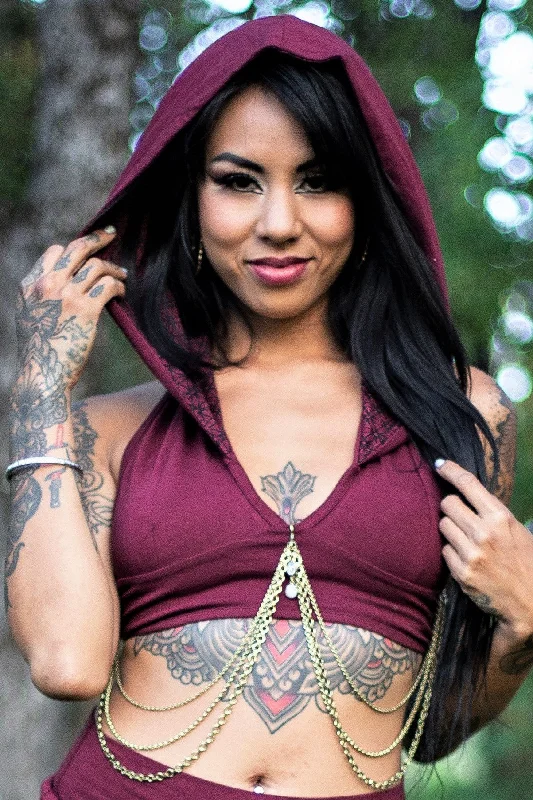 Shan Hooded Top - Maroon Refined Women's Classic 
