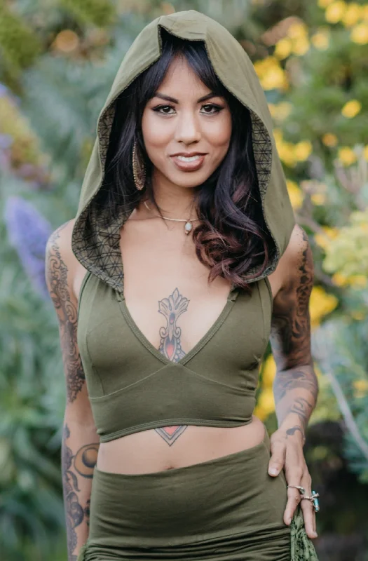 Shan Hooded Top - Olive Women