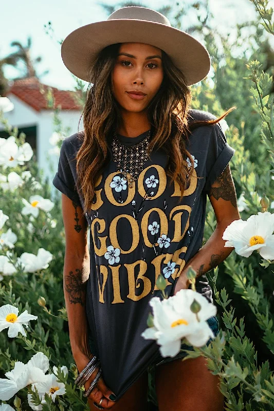 Good Vibes Vintage Washed Tee Refined Women's Classic 