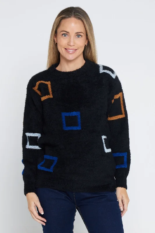 Tobi Jumper - Black Square Confident Women's High - fashion